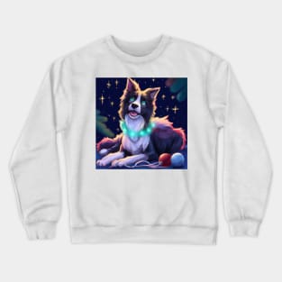 Cute Border Collie Drawing Crewneck Sweatshirt